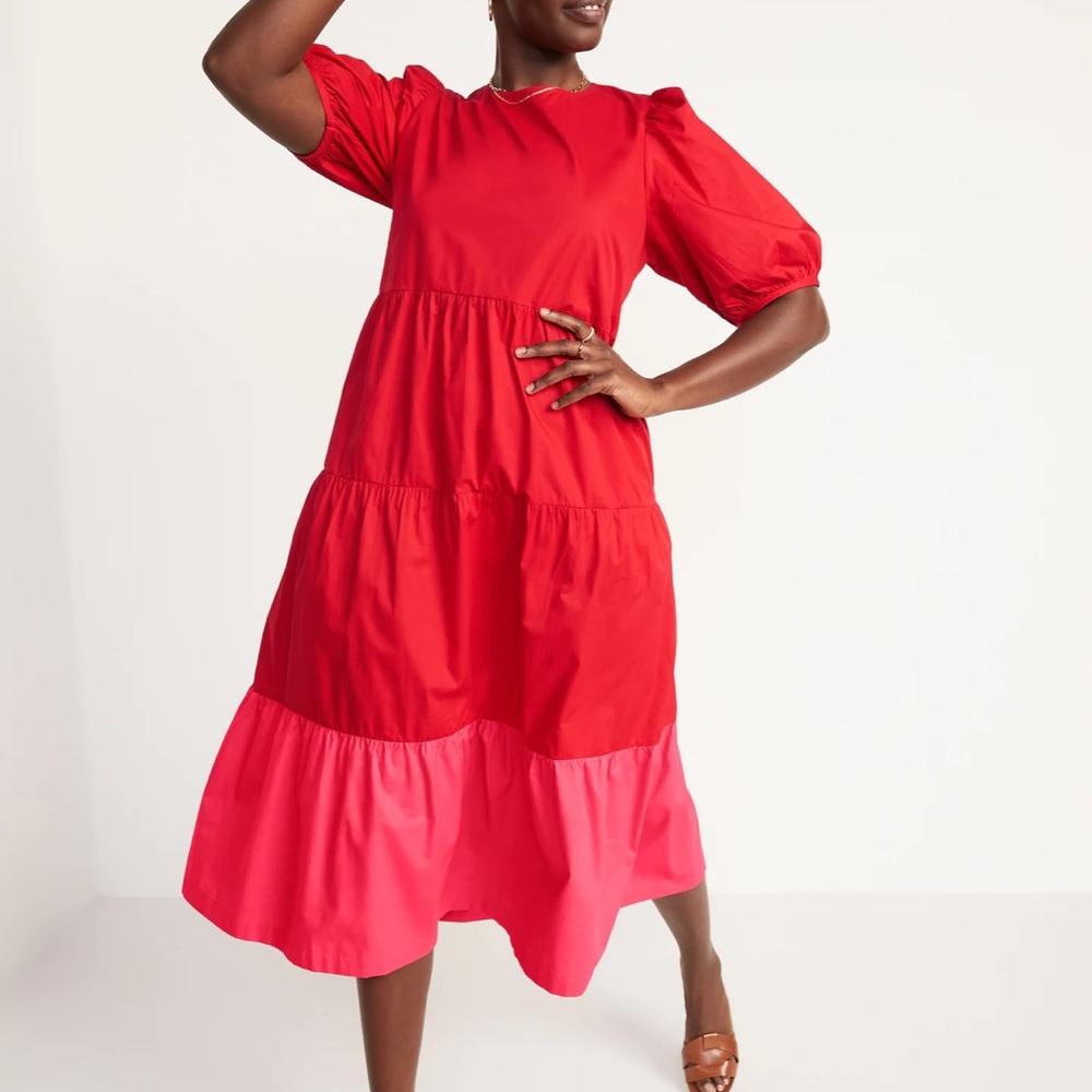 NWT Old Navy Red and Pink Maxi Dress💕
